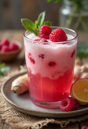 Προβιοτικό κεφίρ νερού με βατόμουρα σε ποτήρια, σερβιρισμένο με φρέσκα βατόμουρα