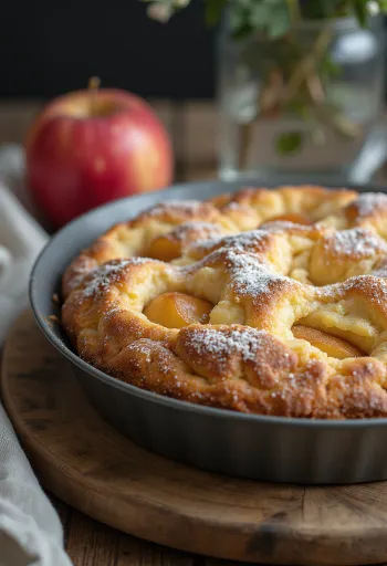 Γλυκό με μήλο και κανέλα σερβιρισμένο