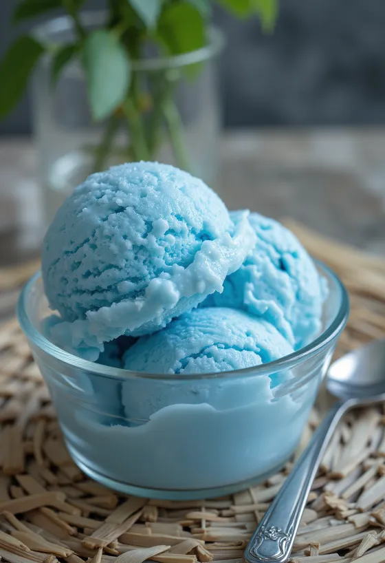 Σερβιρισμένο παγωτό Blue Moon Ice Cream