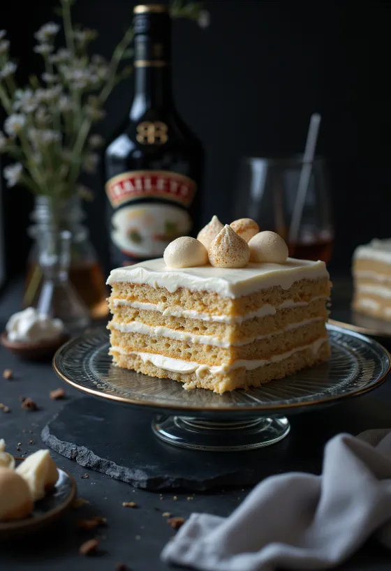 Τούρτα κρέμας Baileys σερβιρισμένη