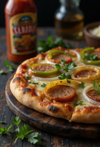 Pizza Carioca με βραζιλιάνικο τυρί και καπνιστό λουκάνικο