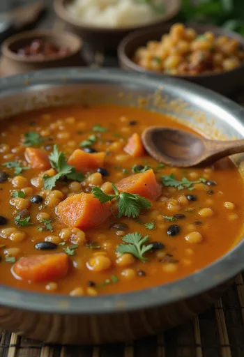 Ρασάμ με φακές, διακοσμημένο με φρέσκο κόλιανδρο