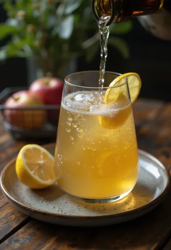 Ισπανικός μηλίτης Sidra σερβιρισμένος σε ποτήρι