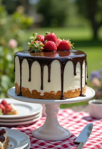 Τούρτα Drip cake με ganache σοκολάτας