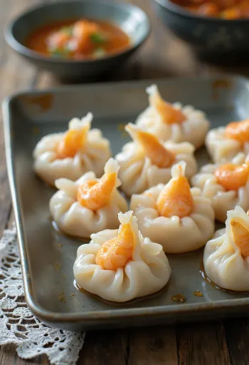 Βιετναμέζικο dumpling γαρίδας με αλεύρι ταπιόκας και διάφανη ζύμη
