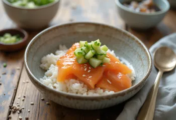 Μπολ Chirashi με καπνιστά ψάρια και φρέσκα λαχανικά