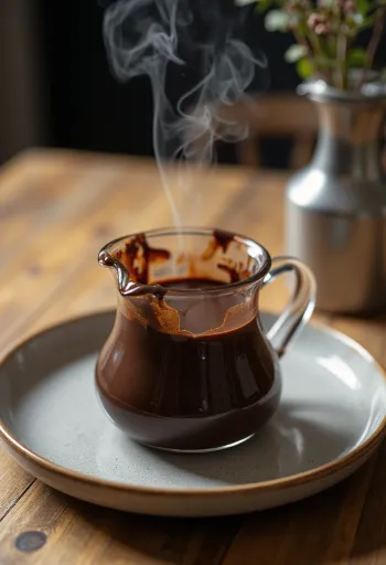 Πικάντικη σάλτσα σοκολάτας σερβιρισμένη με γλυκά