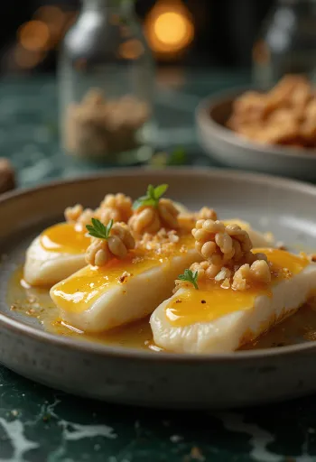 Λεϊπαγιούστο με καβουρδισμένα καρύδια και μέλι