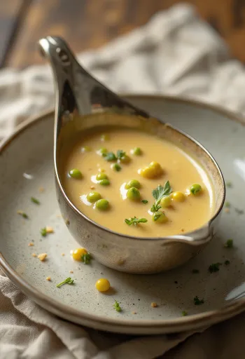 Σάλτσα βουτύρου Ντιζόν με πράσινο πιπέρι σερβιρισμένη