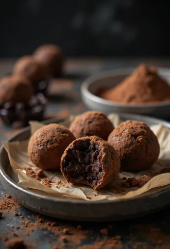 Σοκολατένια τρουφάκια σερβιρισμένα