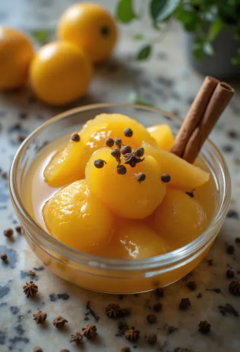 Κομπόστα κυδώνι αρωματισμένη με κανέλα και γαρίφαλο