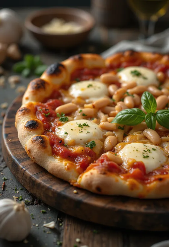 Pizza ai Fagioli με φασόλια και τυρί