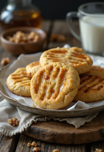 BBQ μπισκότα μελιού με καρύδια σερβιρισμένα
