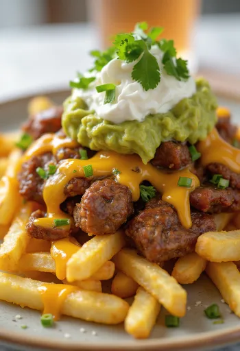 Carne Asada Fries σερβιρισμένες μεξικάνικου στυλ