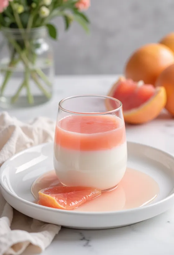 Panna cotta με γκρέιπφρουτ σε ποτήρι