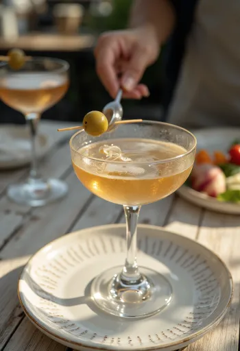 Κοκτέιλ Martini με ελιά σε κλασικό ποτήρι