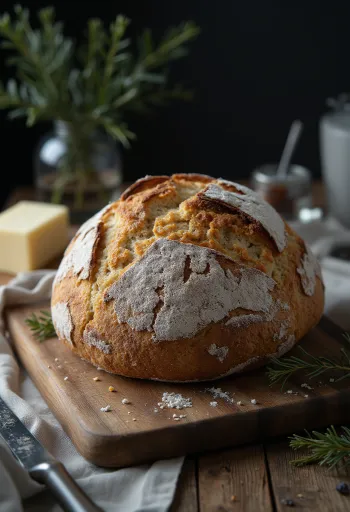 Κλασικό φινλανδικό ψωμί σίκαλης σε φόρμα ruislimppu, σκούρο καφέ, με αλευρωμένη κόρα