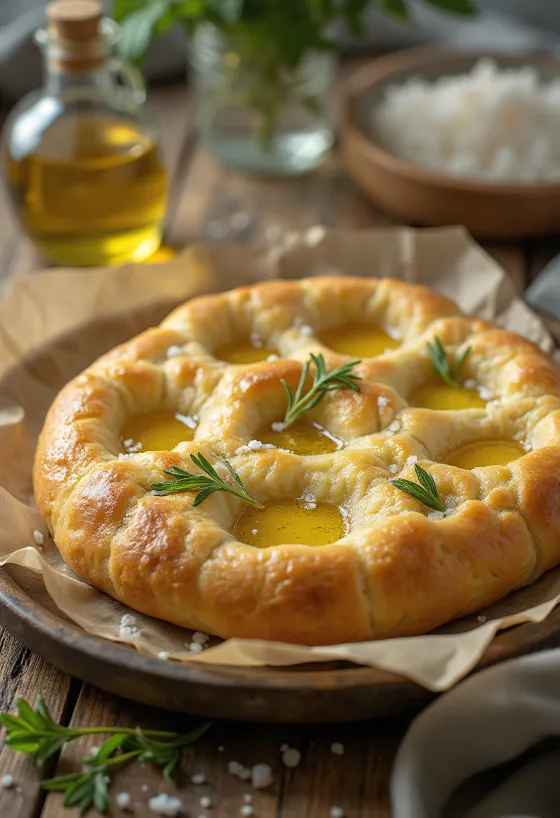 Focaccia Paleo σερβιρισμένη
