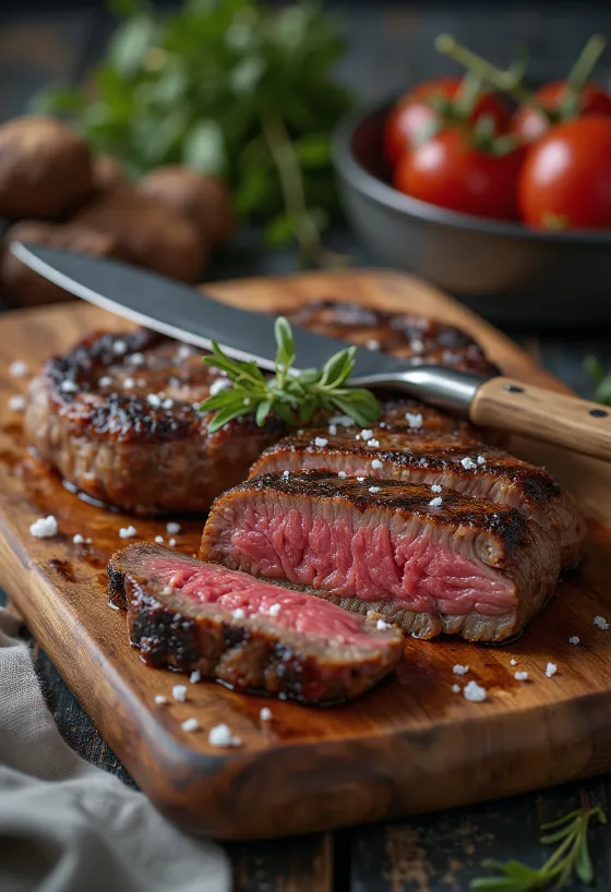 Picanha σερβιρισμένη με ψητά λαχανικά