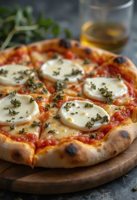 Pizza ai Formaggi di Capra με κατσικίσια τυριά και μοτσαρέλα