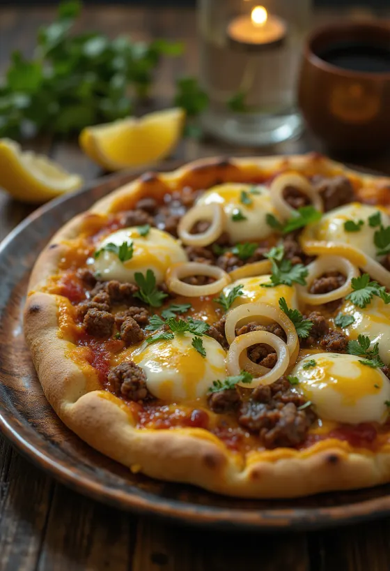 Pizza Egiziana σερβιρισμένη