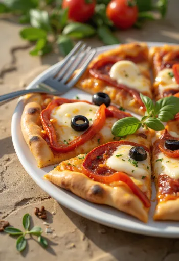 Pizza Española με τσορίθο, κόκκινη πιπεριά και ελιές