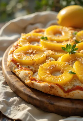 Pizza ai Frutti Tropicali με τροπικά φρούτα και ρικότα