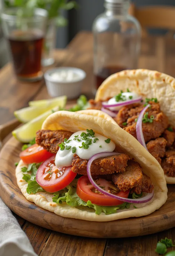 Pork Gyros, ελληνικό χοιρινό σε πίτα με σάλτσα τζατζίκι